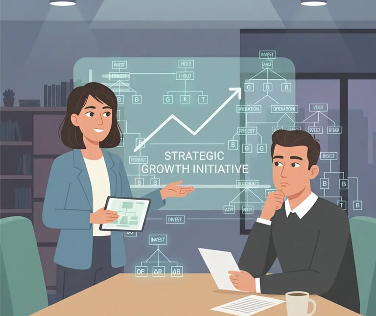 Visualization of investor evaluating founder judgment through structured reasoning in a pitch deck