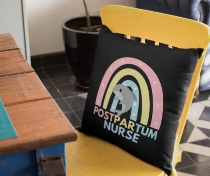 Postpartum Nurse Throw Pillow