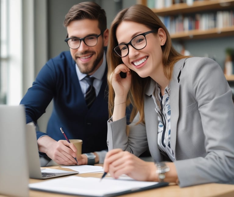 Solar panels glistening under the sun with engineers analyzing data on tablets nearby.