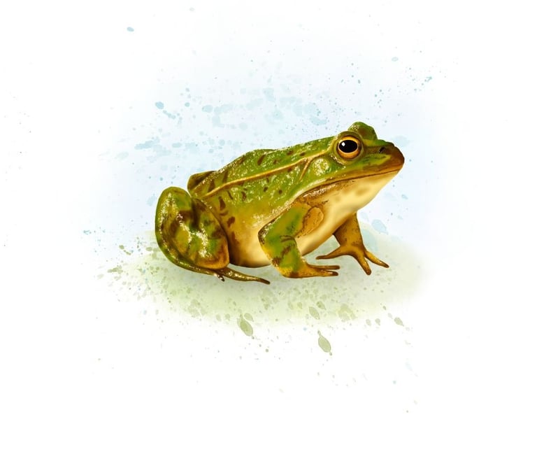 Frog artwork from the animal spirit oracle deck by sonia parker