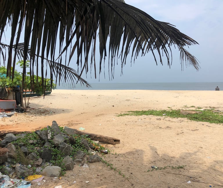 rubbish free beach at Vijay beach, Alappuzha, Kerala, India