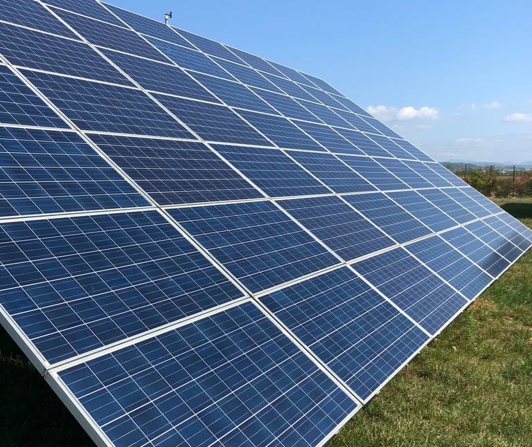 a ground mount installed solar array