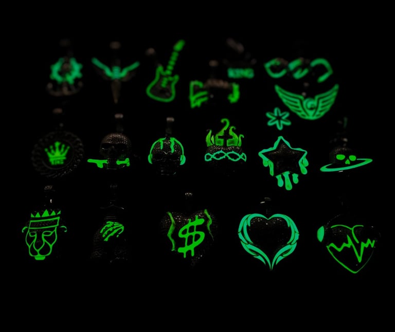 The "Hits Hard in the Dark" Collection glowing like radioactive Goo
