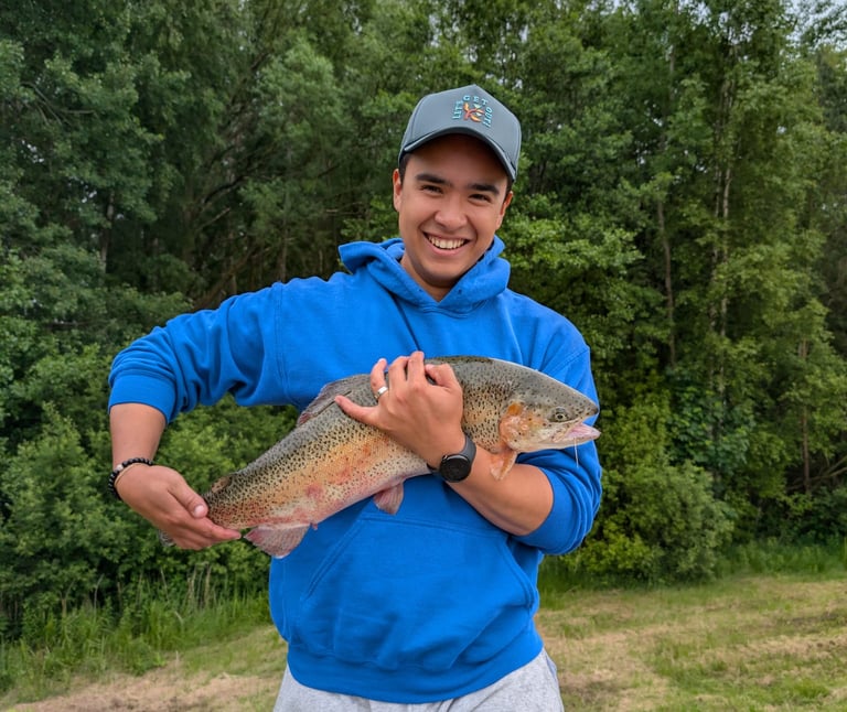 Freshly caught wild trout from a Czech river