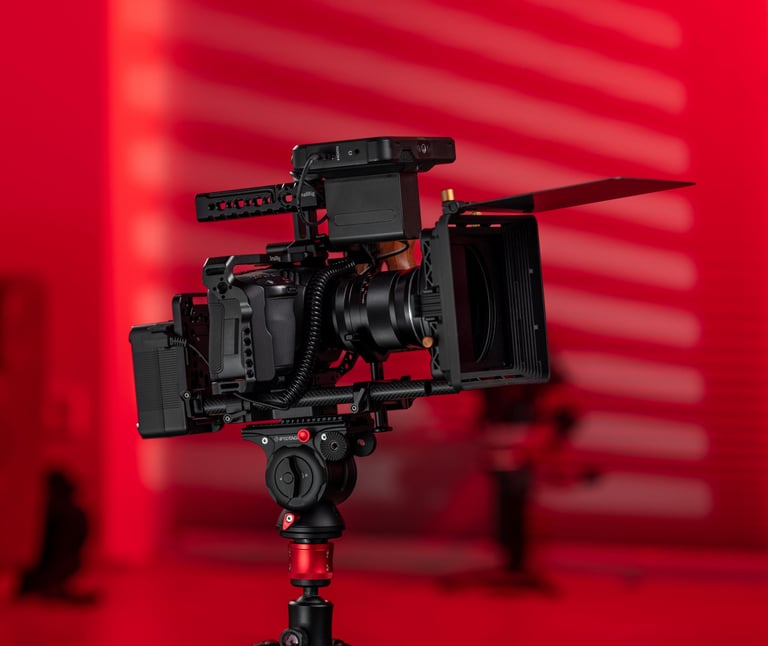 a camera with a camera attached to a tripod