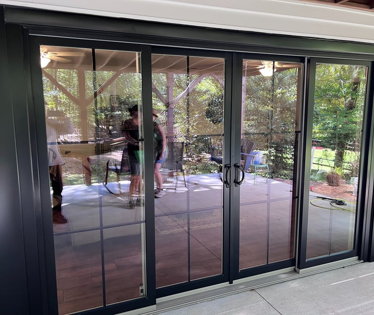 Energy-efficient sliding patio door installation and replacement project by Uprise Renovation