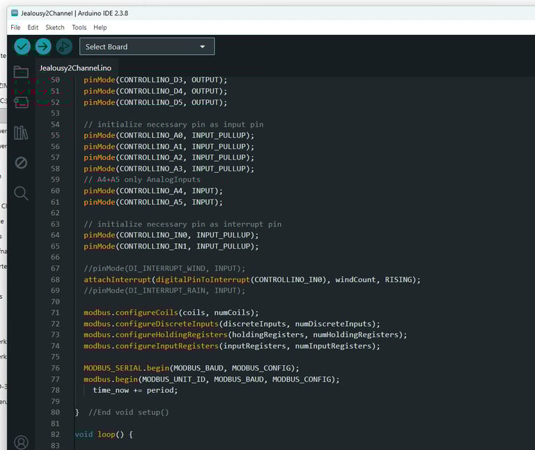 Programmausschnitt eines Arduino-Programms.