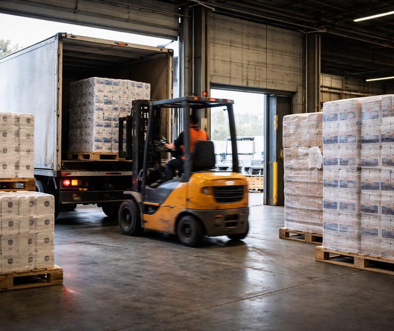 Camión cargando papel