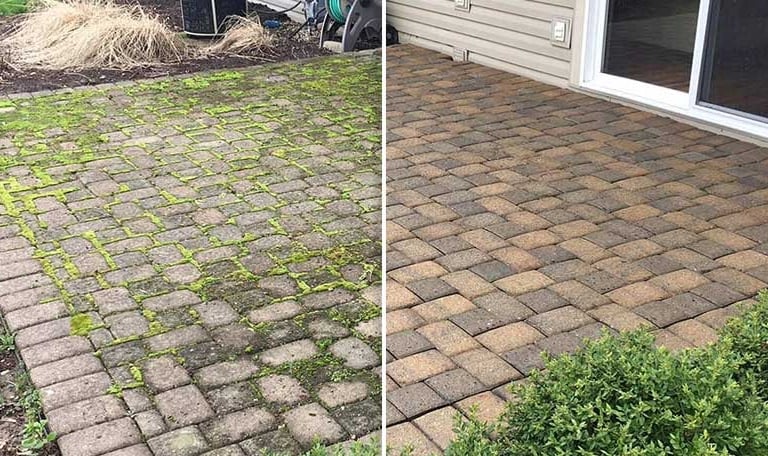 Paver patio pressure washing in Port Richey, FL—revitalizing your outdoor entertainment area