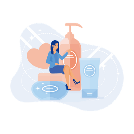 a woman sitting on a couch with a bottle of water