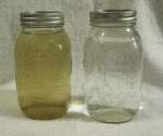 12 hours elapsed after production displaying the effects of agitating the water during production