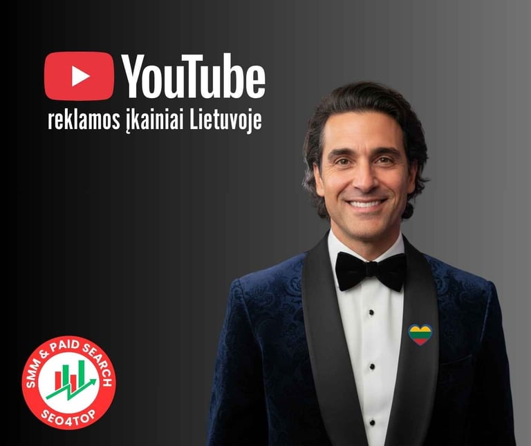 YouTube reklamos įkainiai Lietuvoje