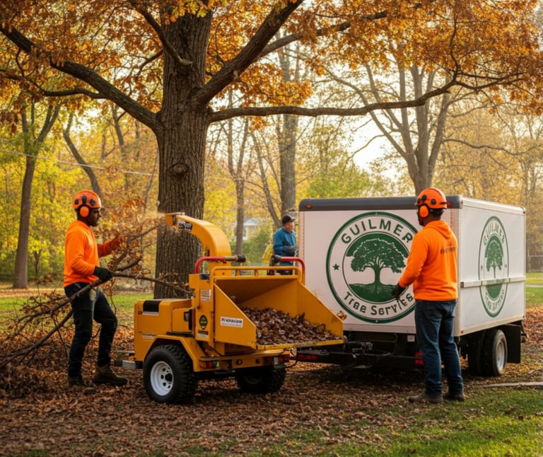 Guilmer Tree Service team conducting efficient stump grinding in Alexandria, VA