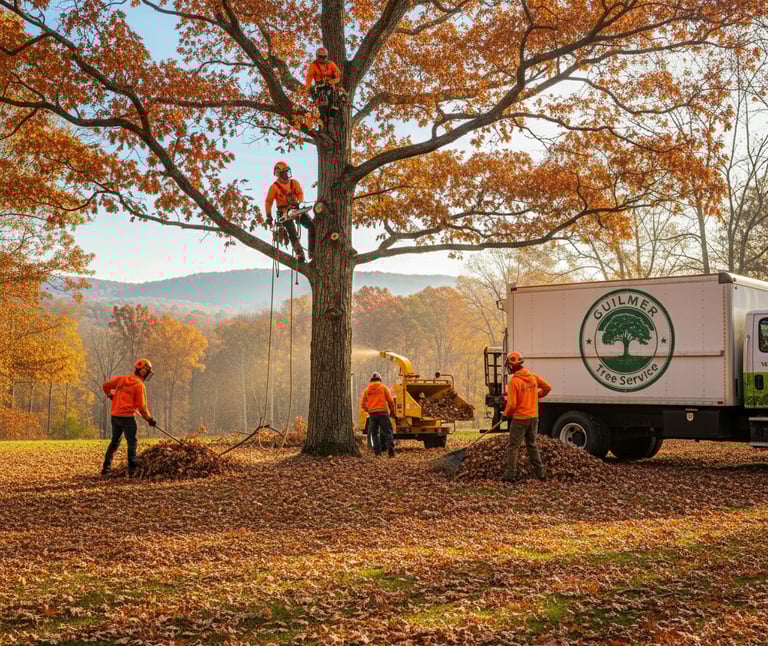 Guilmer Tree Service crew performing professional tree trimming in Burke, VA