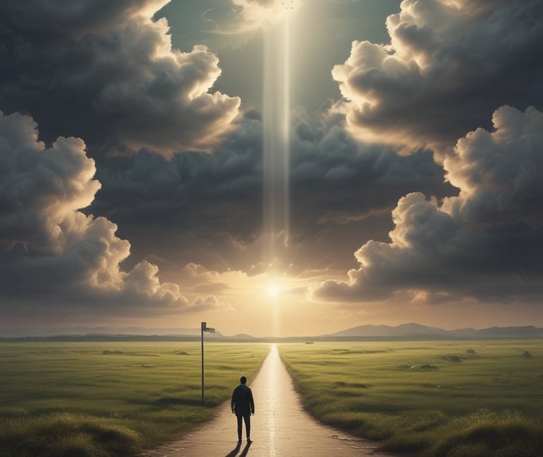 a man riding a skateboard down a street next to tall buildings