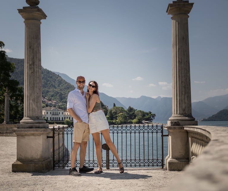 a man and woman standing next to each other