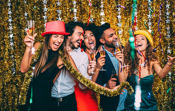 a group of friends having fun time at a party