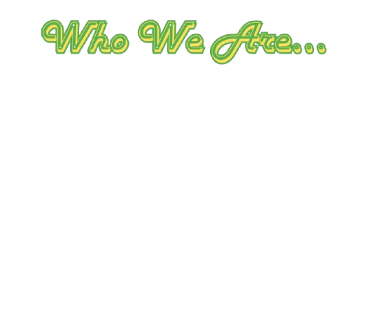 the words who we are in green and yellow font