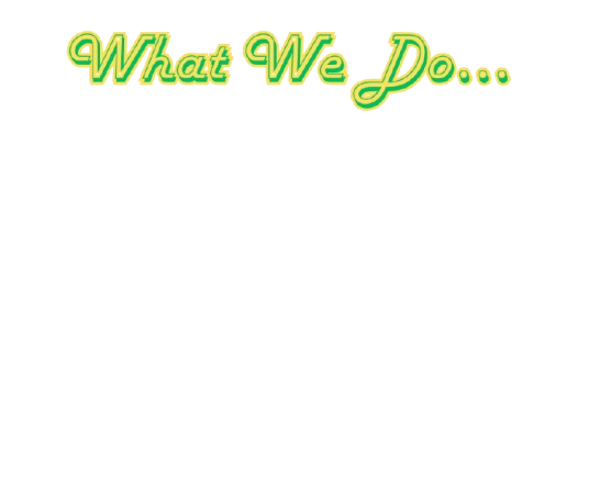 the words what we do in green and yellow colors