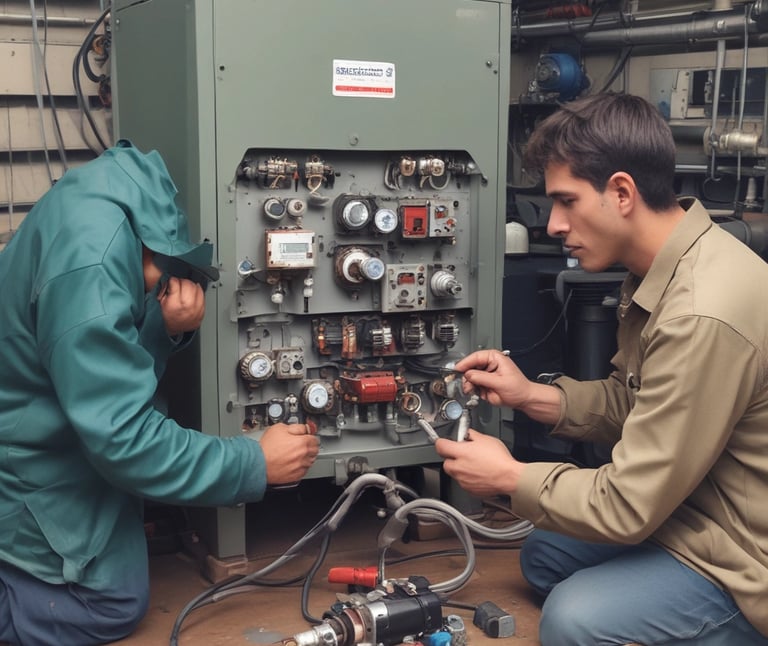 A group of residents gathered in a community meeting, discussing services with a vendor representative.