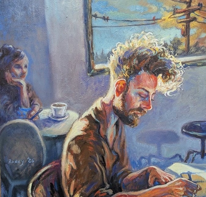 The Writer oil painting on canvas by Ronny Vardy