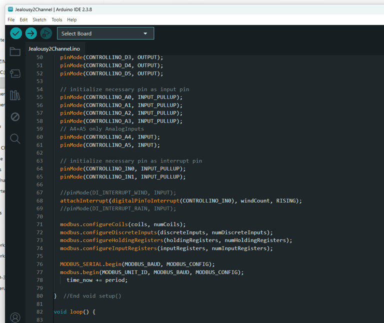 Programmausschnitt eines Arduino-Programms.