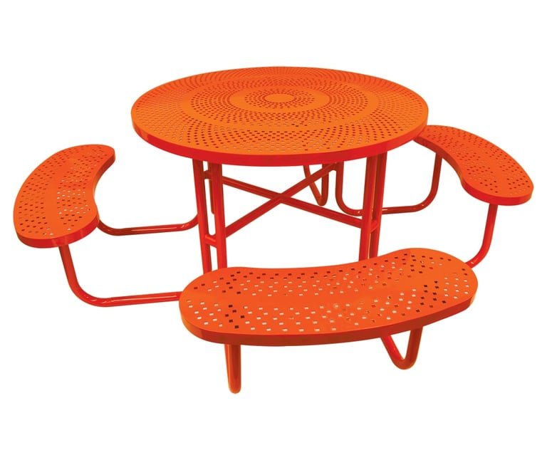 mesa de picnic metálica redonda modelo urbani 5 para 4 personas