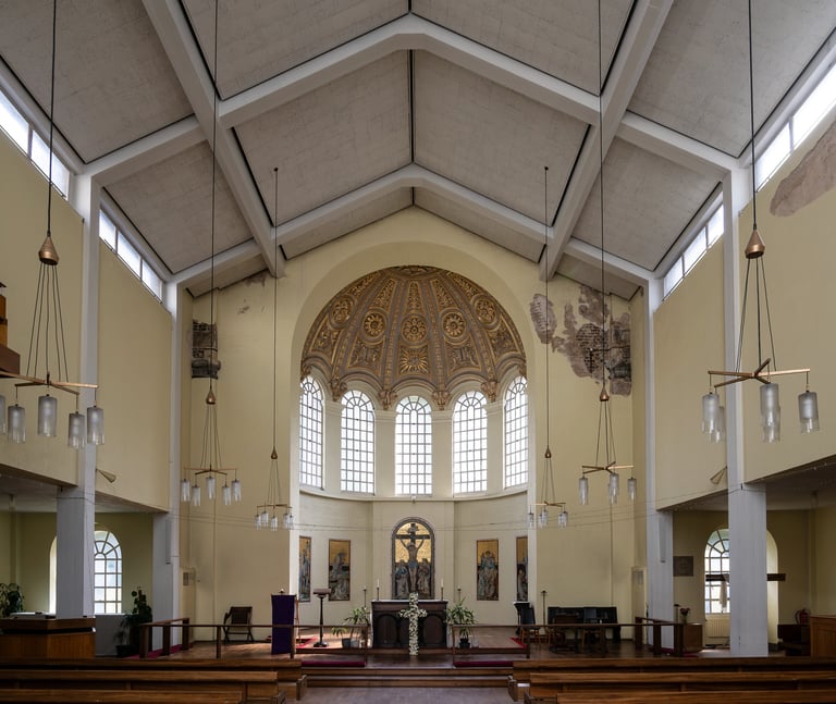 St George-in-the-East - view of the rebuilt interior