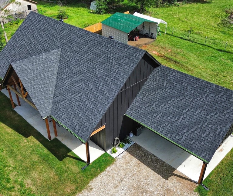 New residential roof installation in Troup, TX with IKO Dynasty Class 3 Granite Black shingle