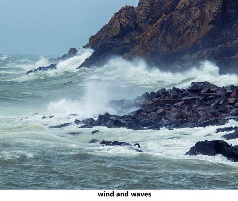 rocks and waves in the ocean during storm kathleen at portpatrick scotland