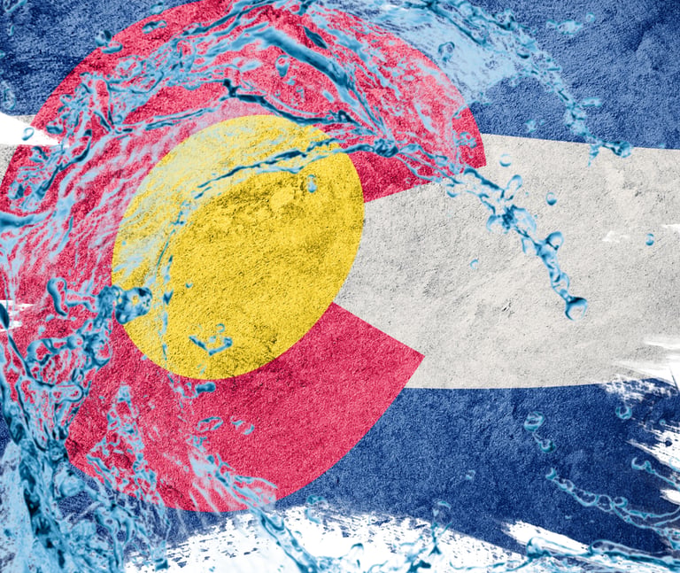 Colorado flag that looks like water