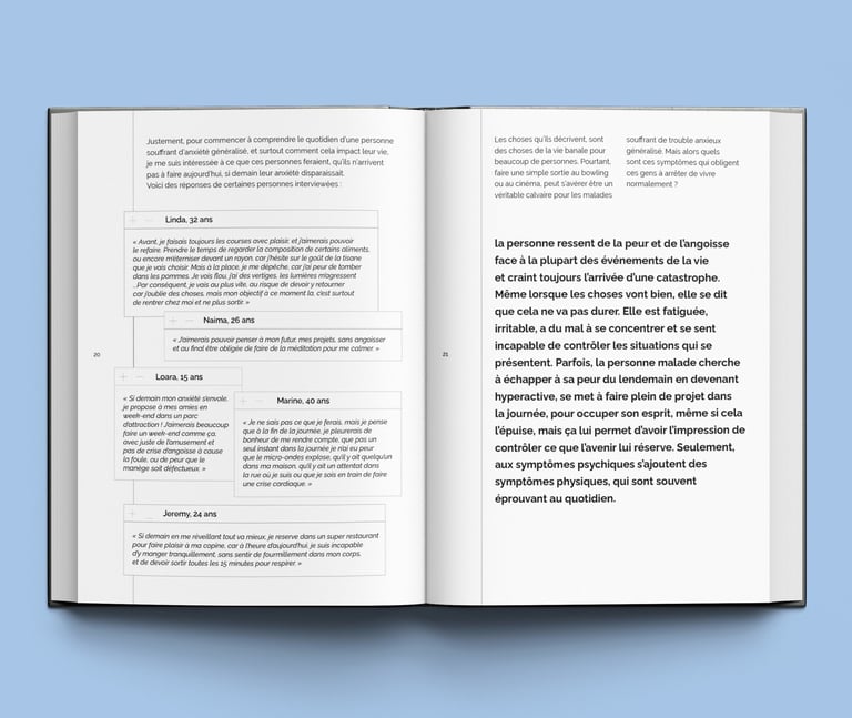 Mise en page livre, mémoire, témoignages