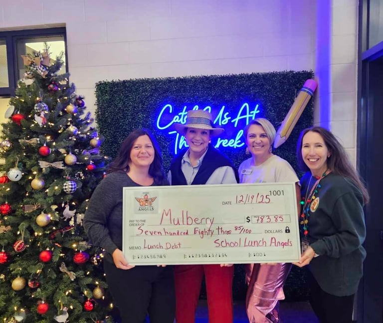 Mulberry Elementary Check Presentation to Eliminate School Lunch Debt - 12/19/2025