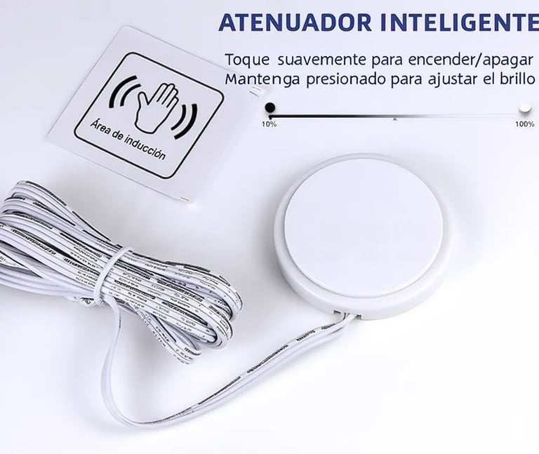 Sensor inteligente 12/24V: hasta 60W de potencia, disponible en blanco o negro.