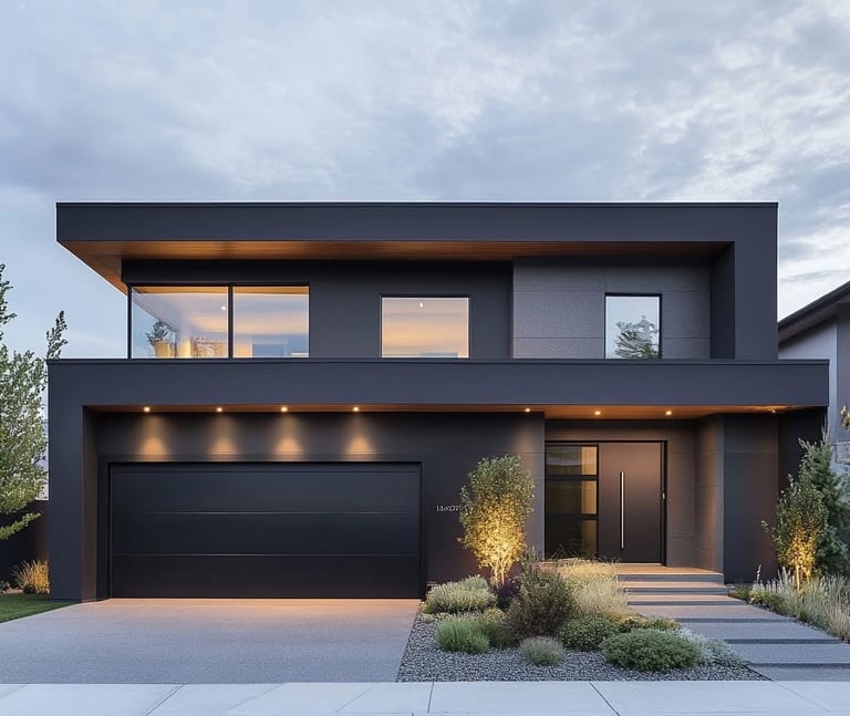 Portón de herrería moderno para cochera fabricado a la medida