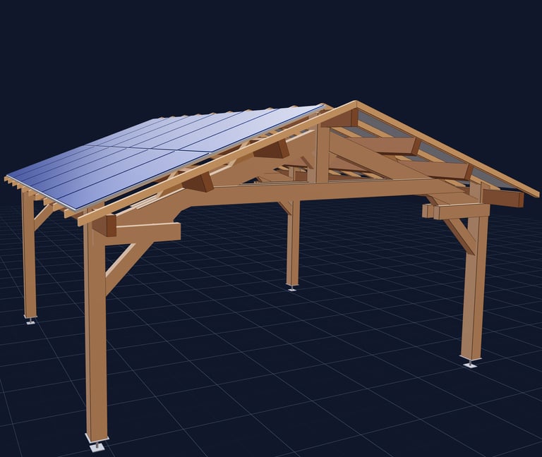 Carports personnalisés compatibles solaire et panneau photovolaïque Aubenas ardeche