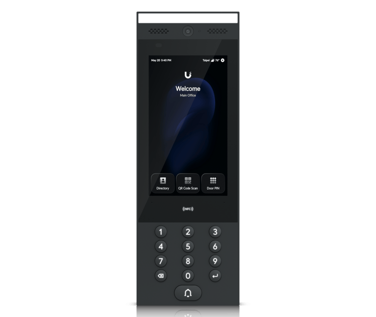Unifi G3 Intercom device with full touchscreen display, built-in keypad, call directory, and smart entry controls