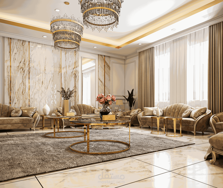 تصميم داخلي موديرن لفيلا بالرياض