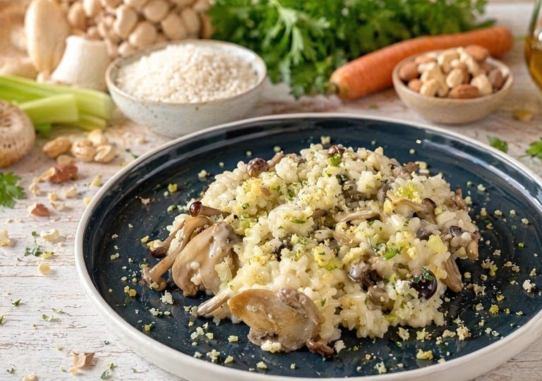 Vegan mushroom risotto recipe