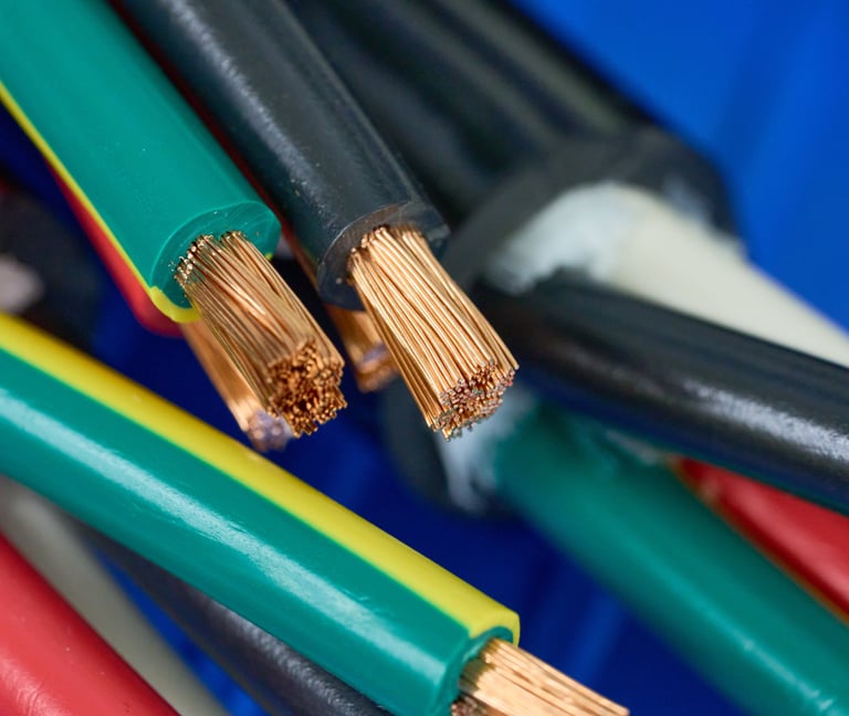 Many wires of different colors