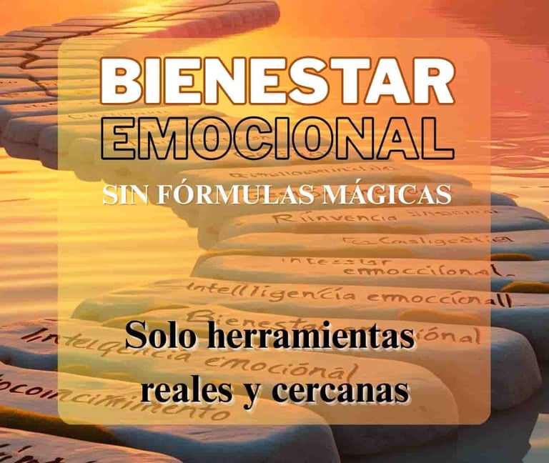 Un camino de piedra que conduce a un puente con una puesta de sol al fondo de bienestar emocional