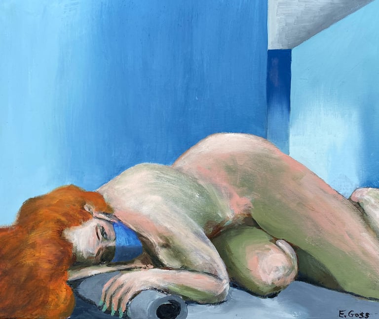 Yoga Mat, 2022, oil on canvas, 20x16"