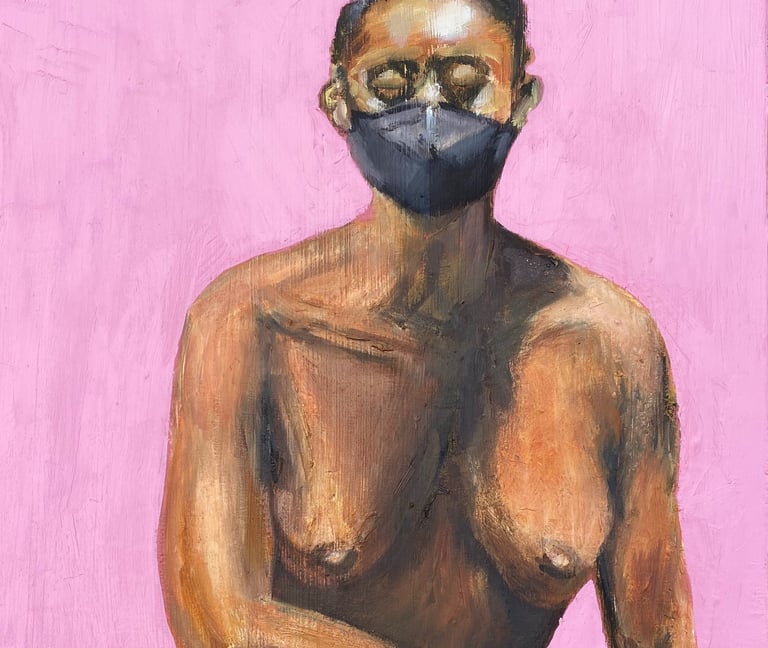 In The Pink, 2022, oil on canvas, 16x20"