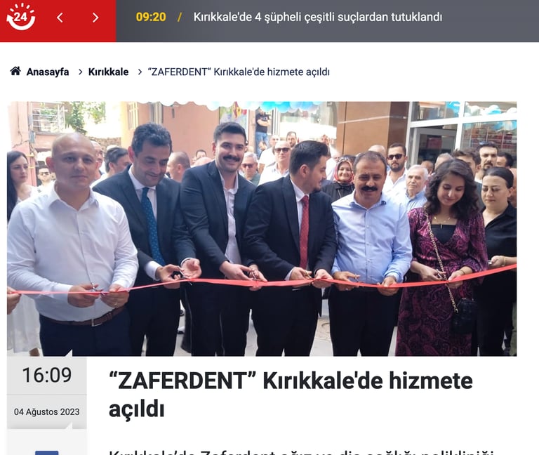 Zaferdent kırıkkale'de açıldı. Zaferdent ağız ve diş sağlığı polikliniği kırıkkale.