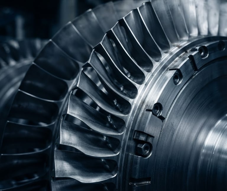 Precision-engineered industrial turbine component for complex operations