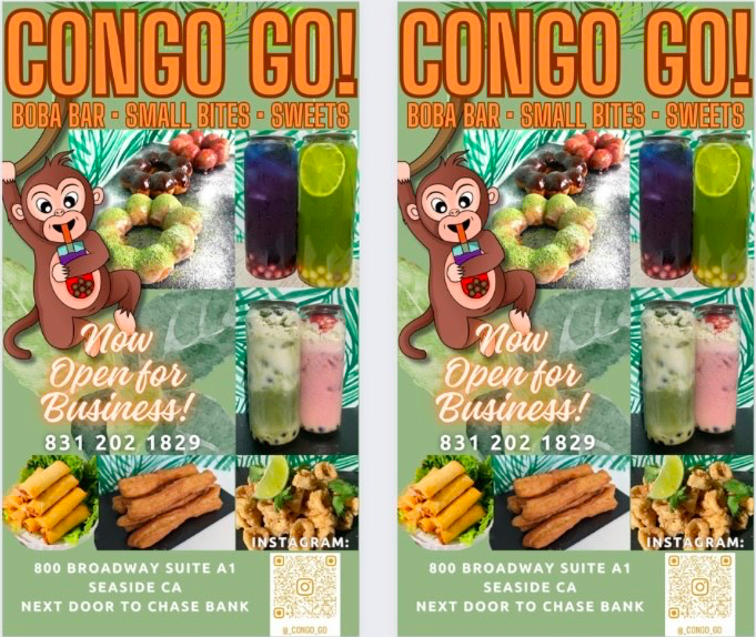 Cong N Go Flyer With Statement, Milk Teas, Mochi Donuts
