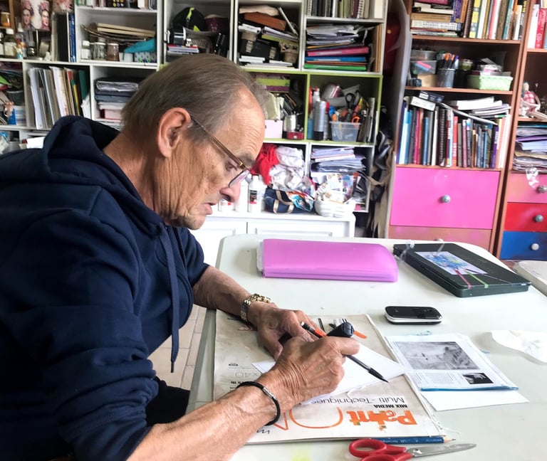 un client en art-thérapie