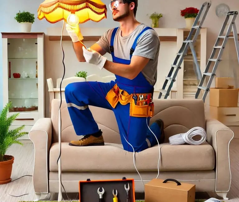 Instalación de Lamparas, tomacorrientes interruptores termomagnéticos. mantenimiento 