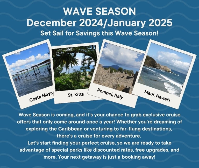 A reminder that the 2024 Wave Season sales are comin soon, with photographs from my cruises.