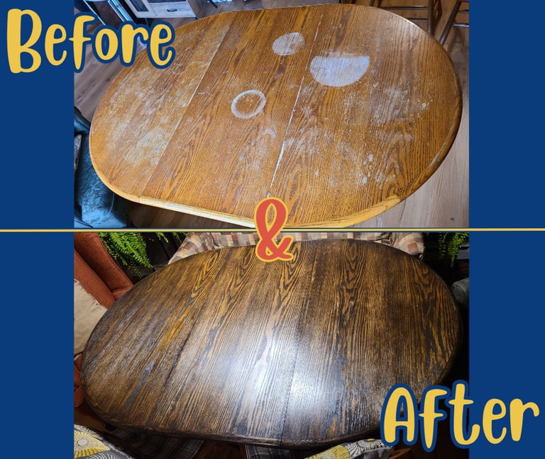 Before & After Table Top Restoration